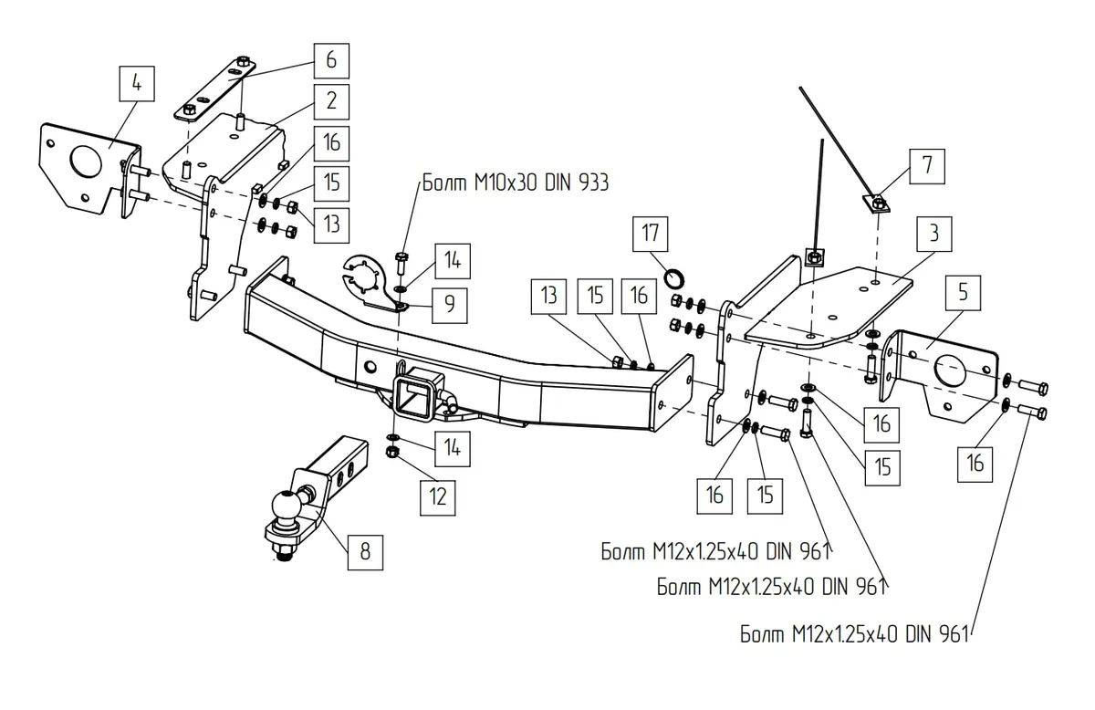 Фаркоп TowRus для GAC GS8 2021- Арт. 109182 109182 в Петрозаводск