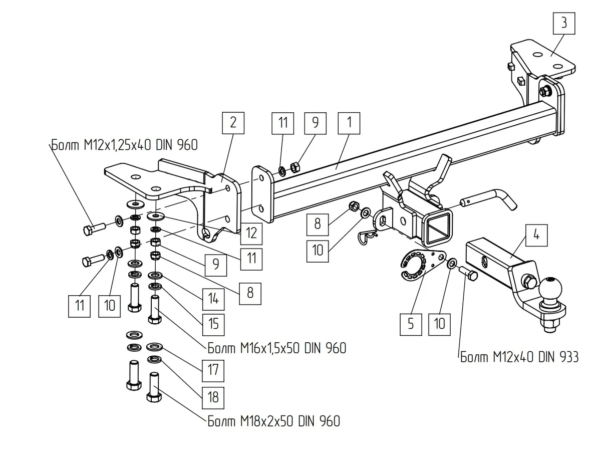Фаркоп TowRus для Haval Dargo 2022- 129299 в Петрозаводск