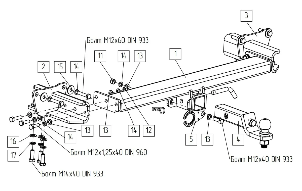 Фаркоп TowRus для Land Range Range Rover 2022-  119275 в Петрозаводск